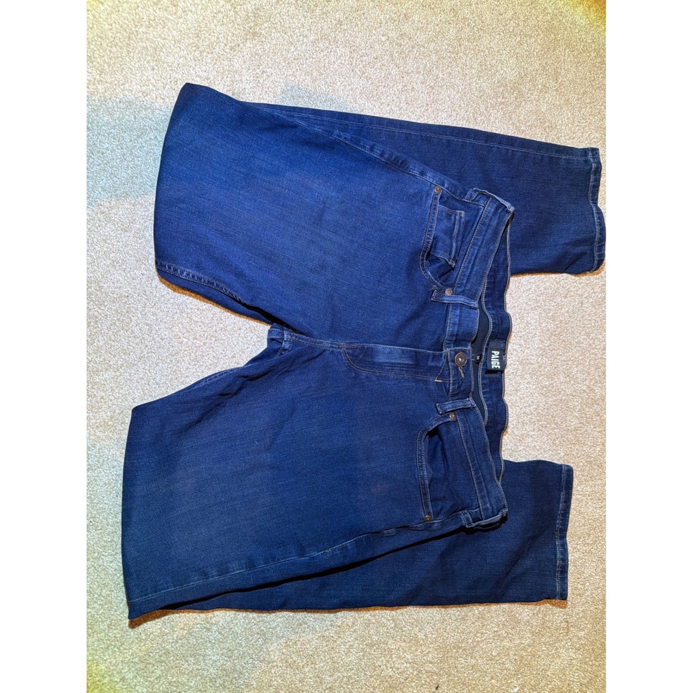Paige Federal Slim Straight Leg Jeans Mens 34 Dark Indigo‎ Blue Denim